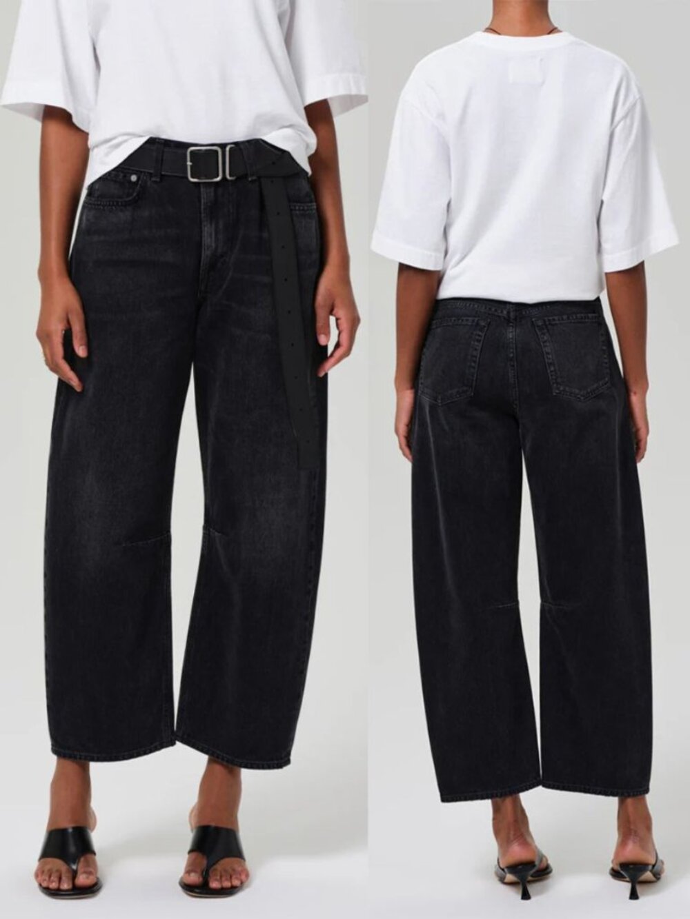 Citizens of Humanity Miro Jean Domino Black Relaxed Barrel Leg Denim NWT Size 30 - Picture 9 of 10